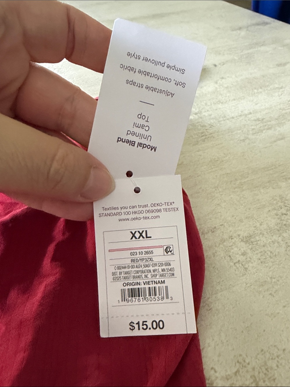 Auden Red Lace-Trim Ribbed Camisole - Picture 5 of 10
